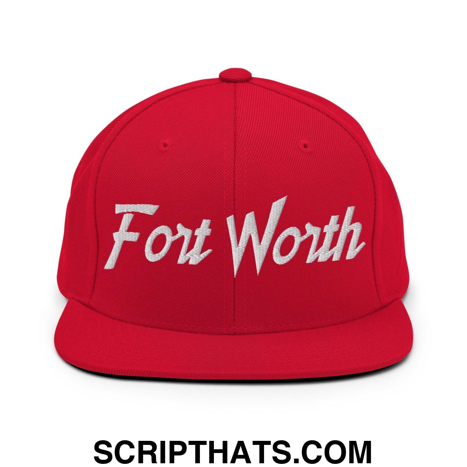 Fort Worth Script Snapback Hat Red