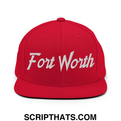 Fort Worth Script Snapback Hat Red