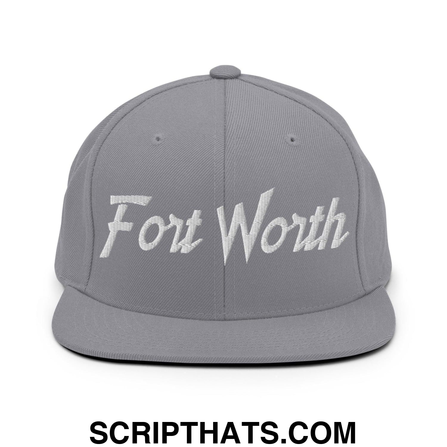 Fort Worth Script Snapback Hat Silver