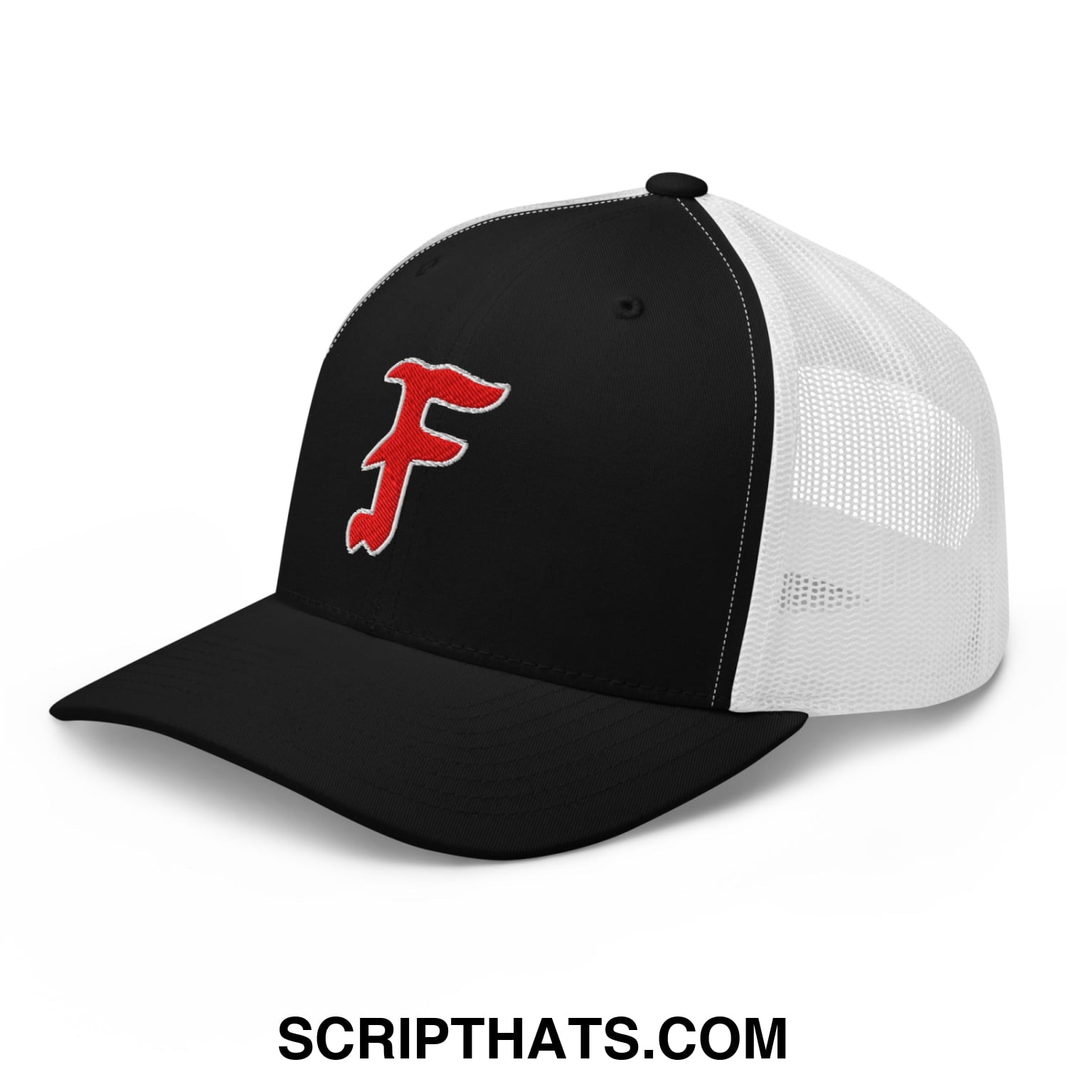 Forward Observations Group Embroidered Mesh Trucker Hat Black White