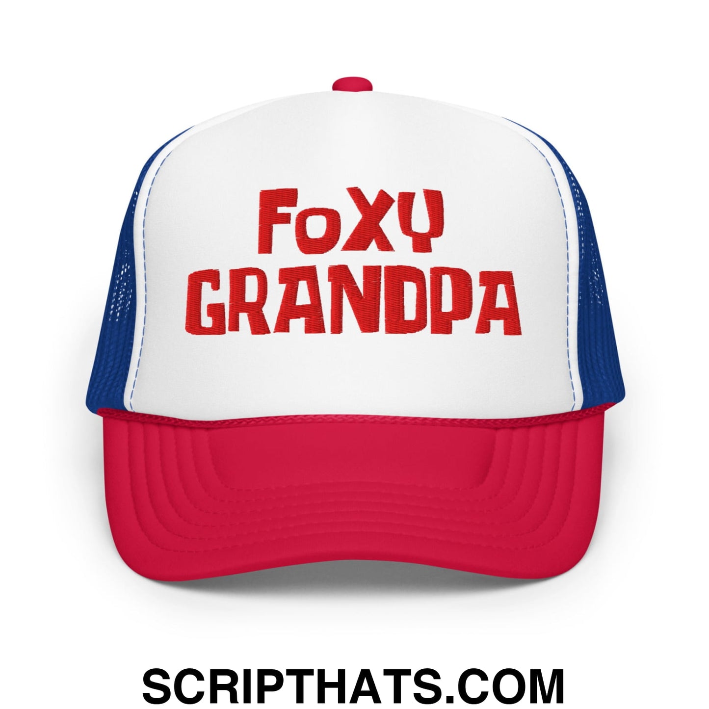 Foxy Grandpa Embroidered Foam Mesh Trucker Hat Default Title