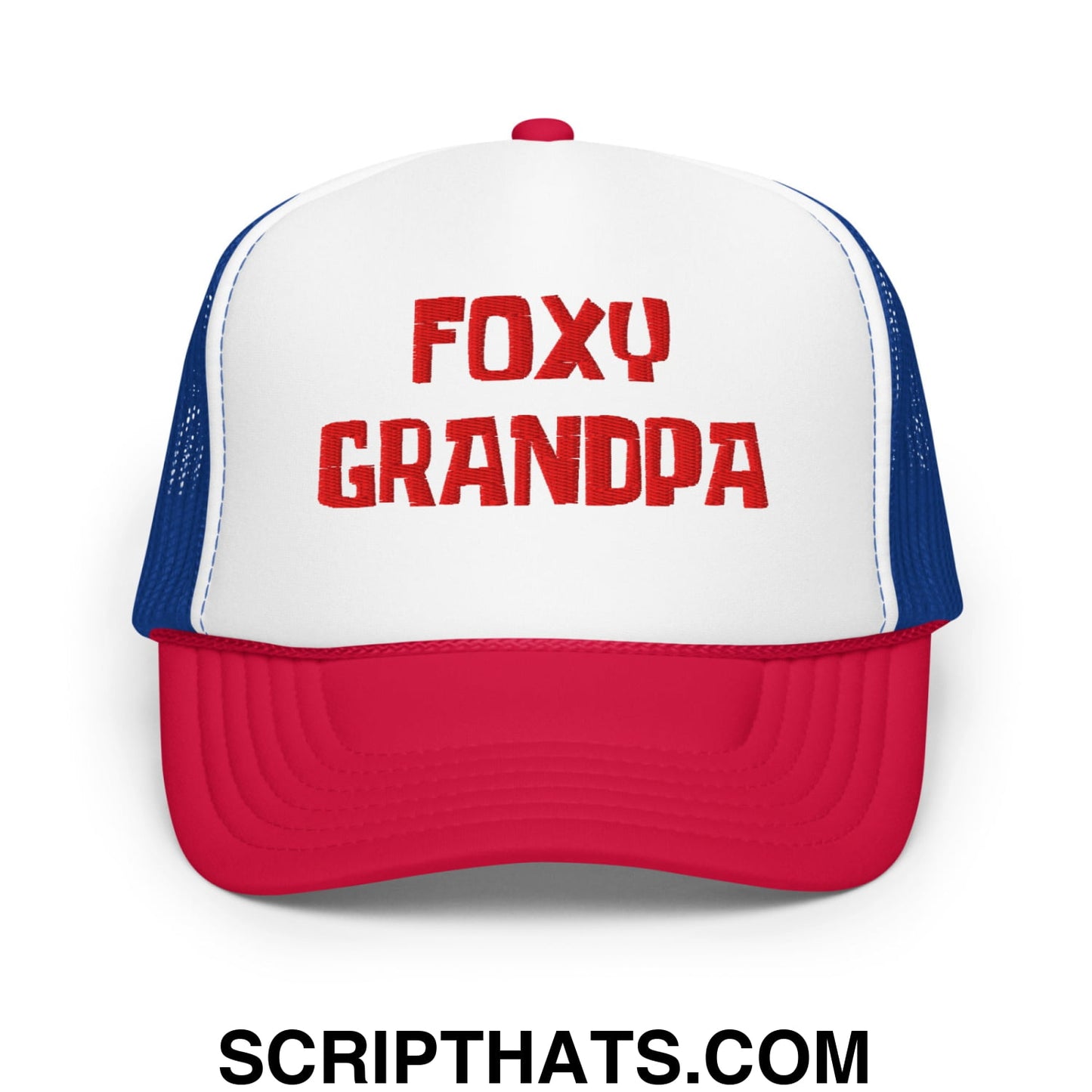 Foxy Grandpa Embroidered Foam Mesh Trucker Hat Default Title