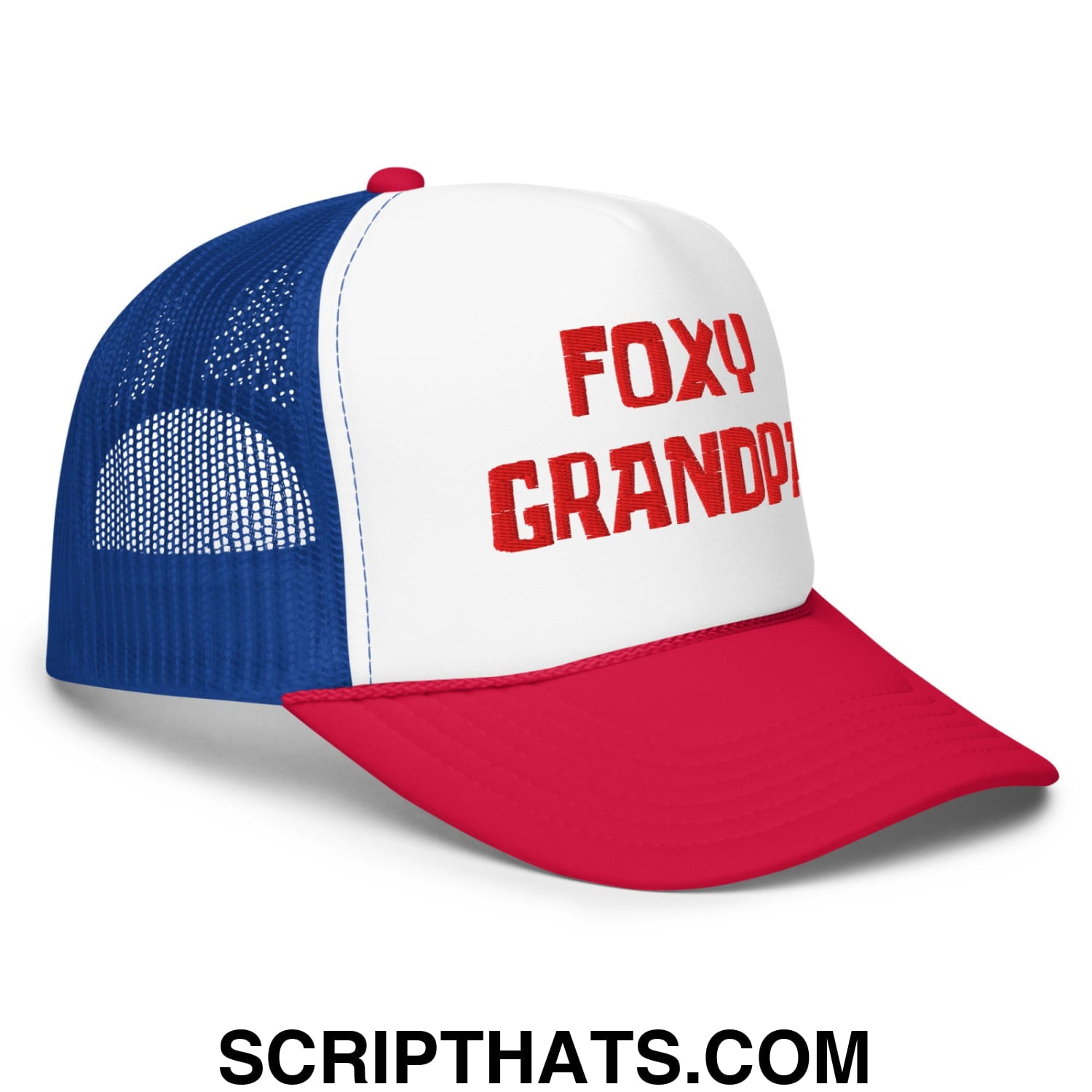 Foxy Grandpa Embroidered Foam Mesh Trucker Hat Default Title
