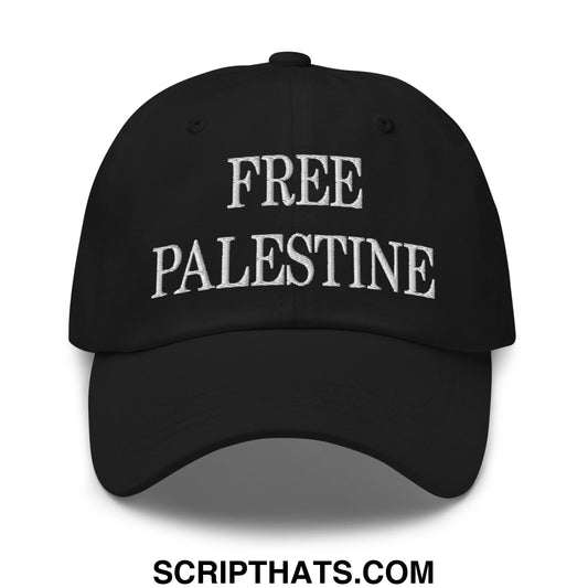 Free Palestine Embroidered Unstructured Dad Hat Black