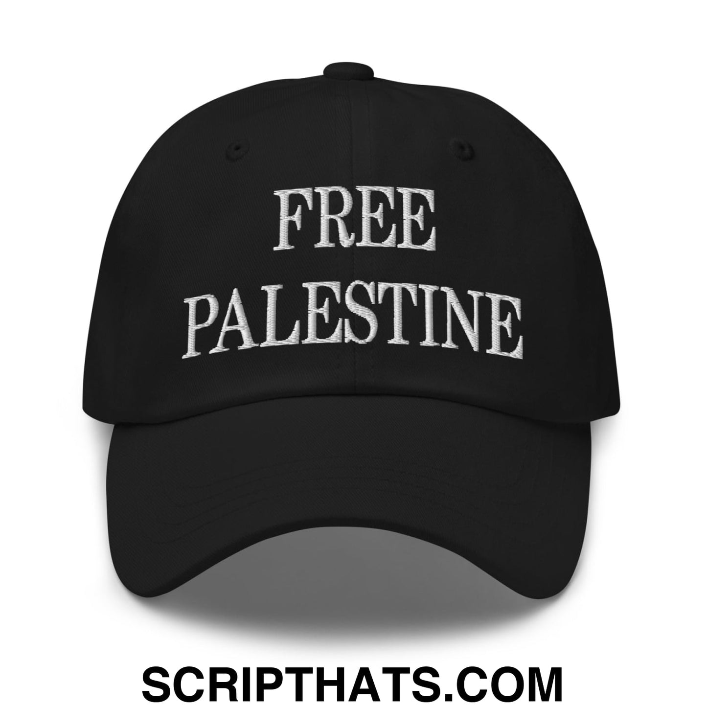Free Palestine Embroidered Unstructured Dad Hat Black