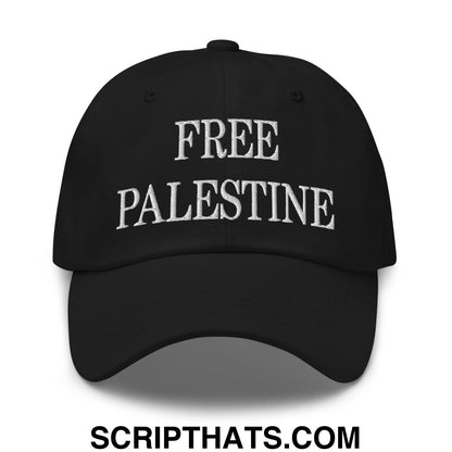 Free Palestine Embroidered Unstructured Dad Hat Black