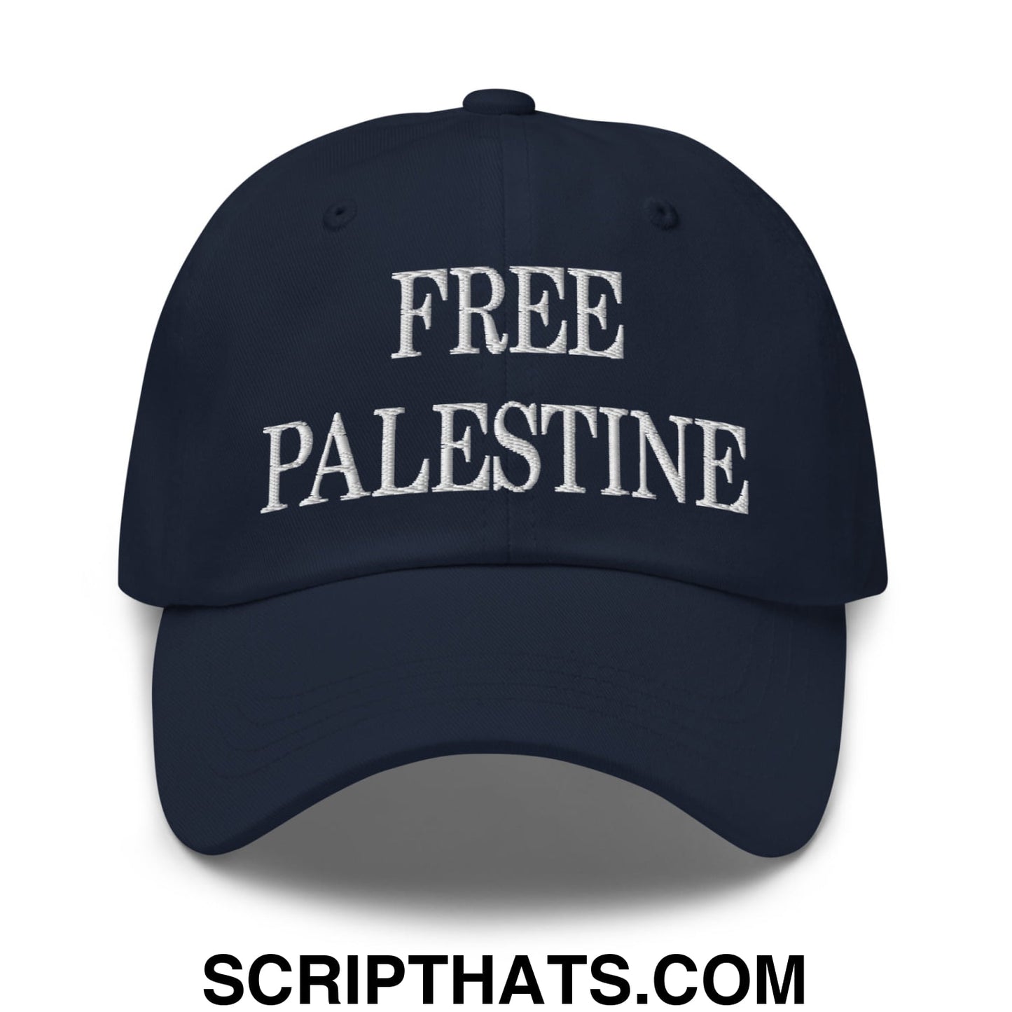 Free Palestine Embroidered Unstructured Dad Hat Navy