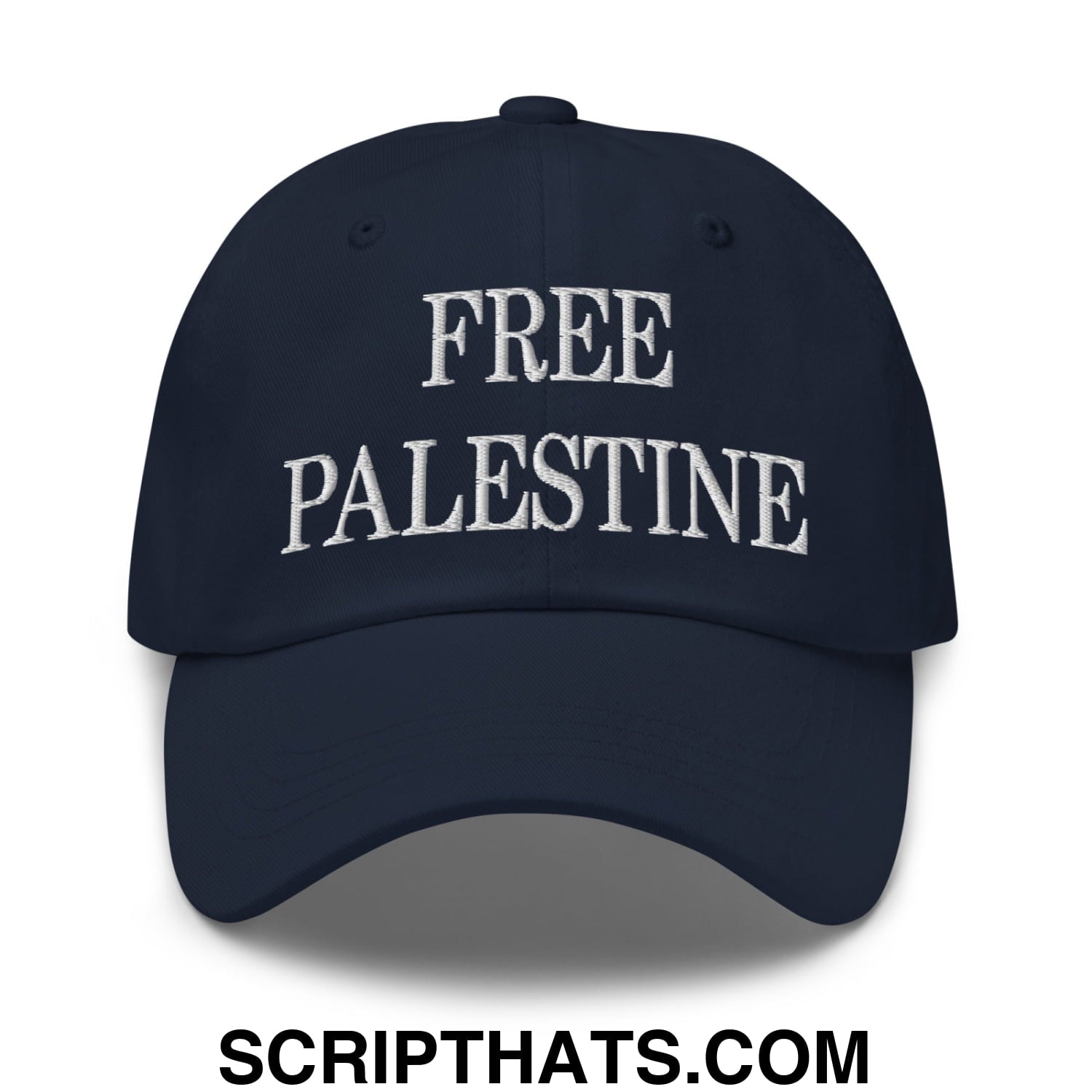 Free Palestine Embroidered Unstructured Dad Hat Navy