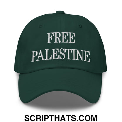 Free Palestine Embroidered Unstructured Dad Hat Spruce