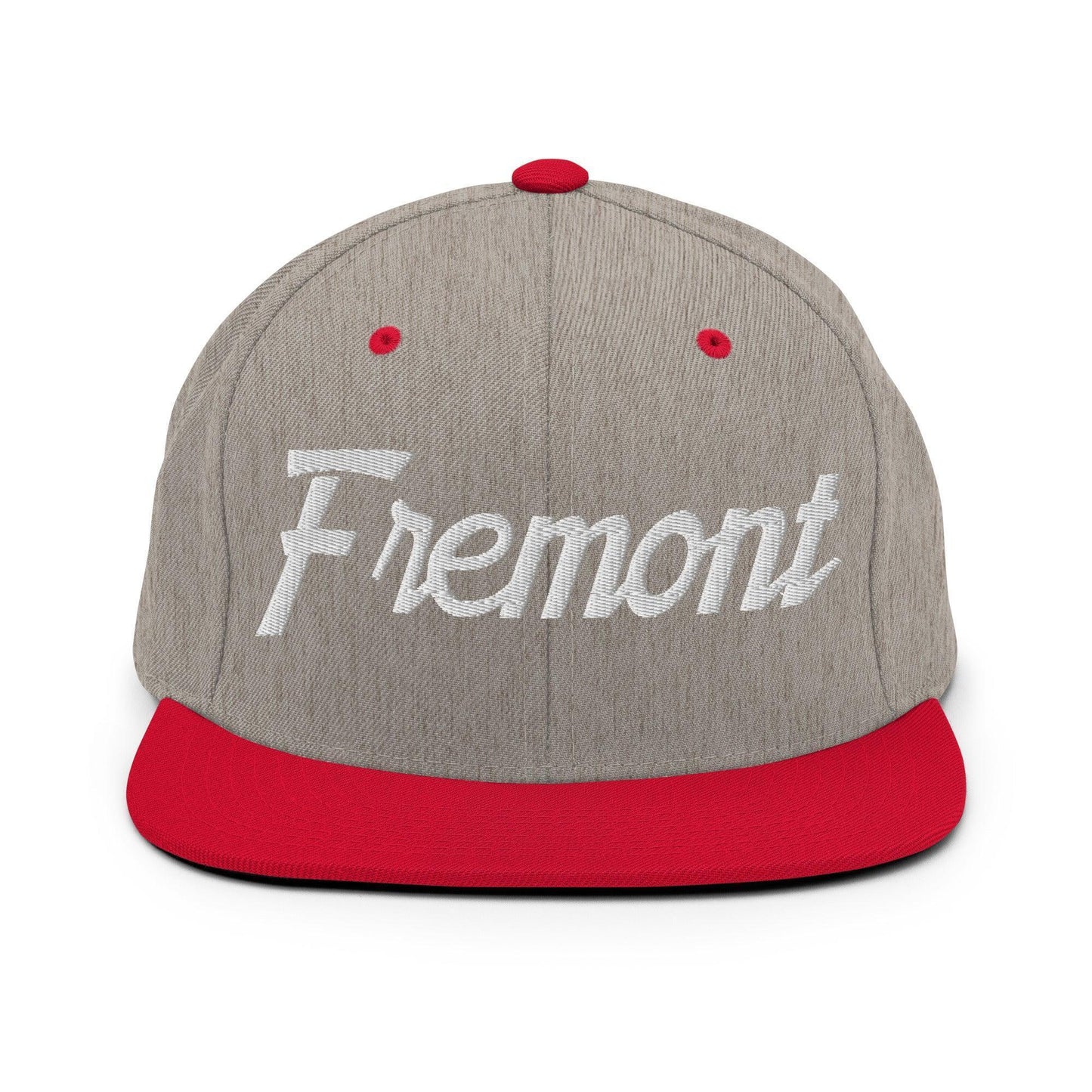 Fremont Script Snapback Hat Heather Grey/ Red