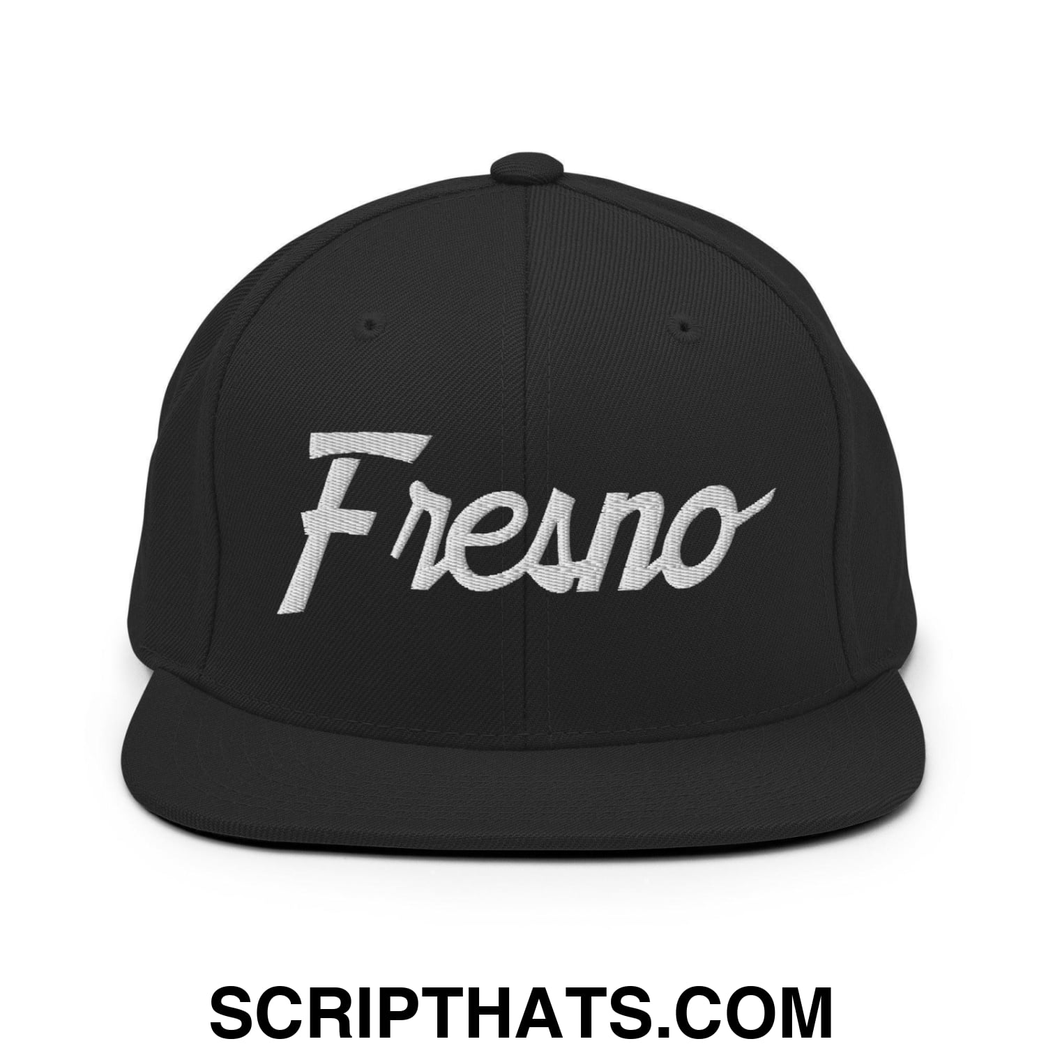 Fresno Script Snapback Hat Black