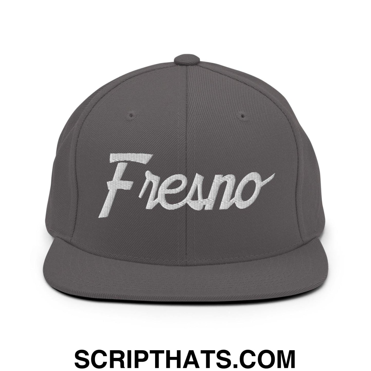 Fresno Script Snapback Hat Dark Grey