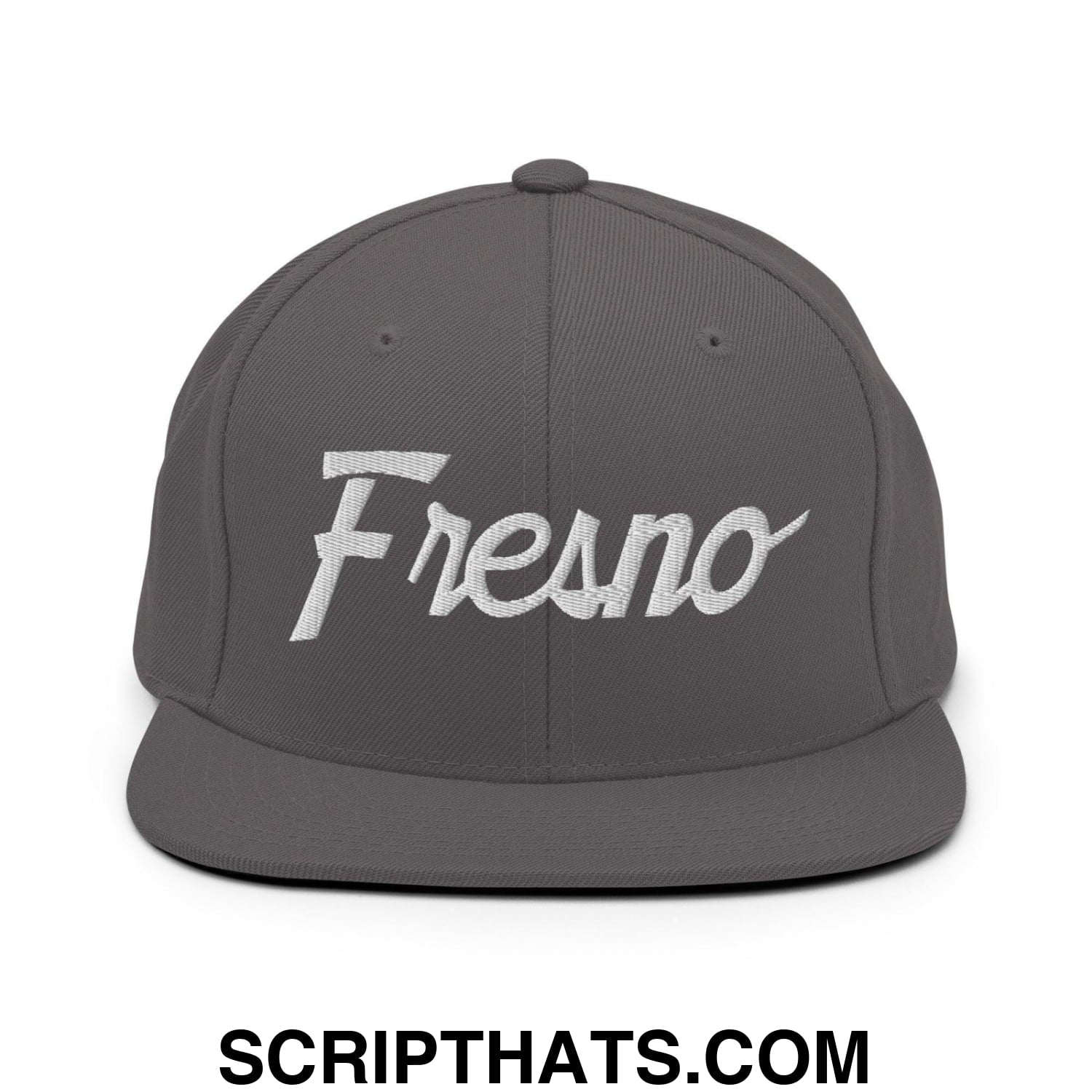 Fresno Script Snapback Hat Dark Grey