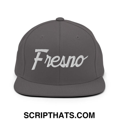 Fresno Script Snapback Hat Dark Grey