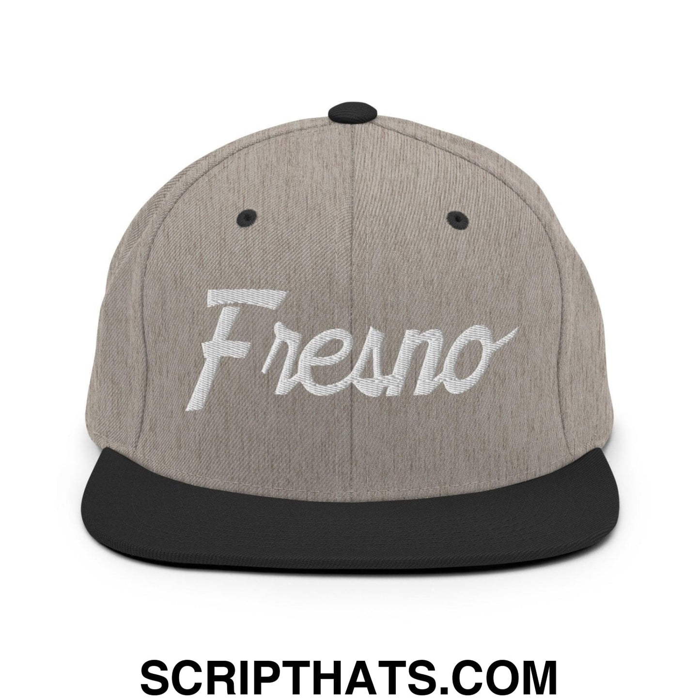 Fresno Script Snapback Hat Heather Black