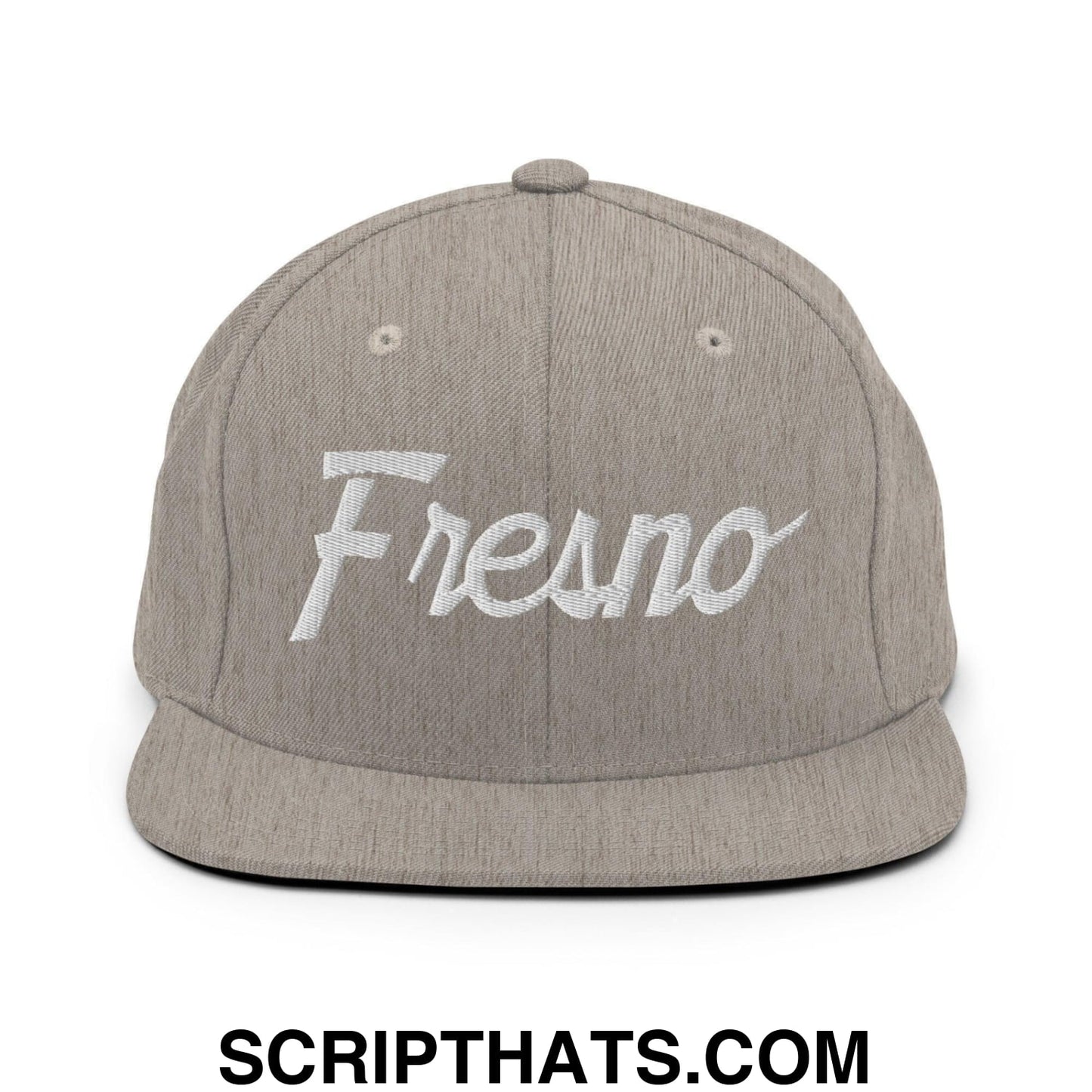 Fresno Script Snapback Hat Heather Grey