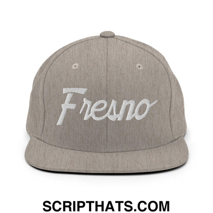 Fresno Script Snapback Hat Heather Grey