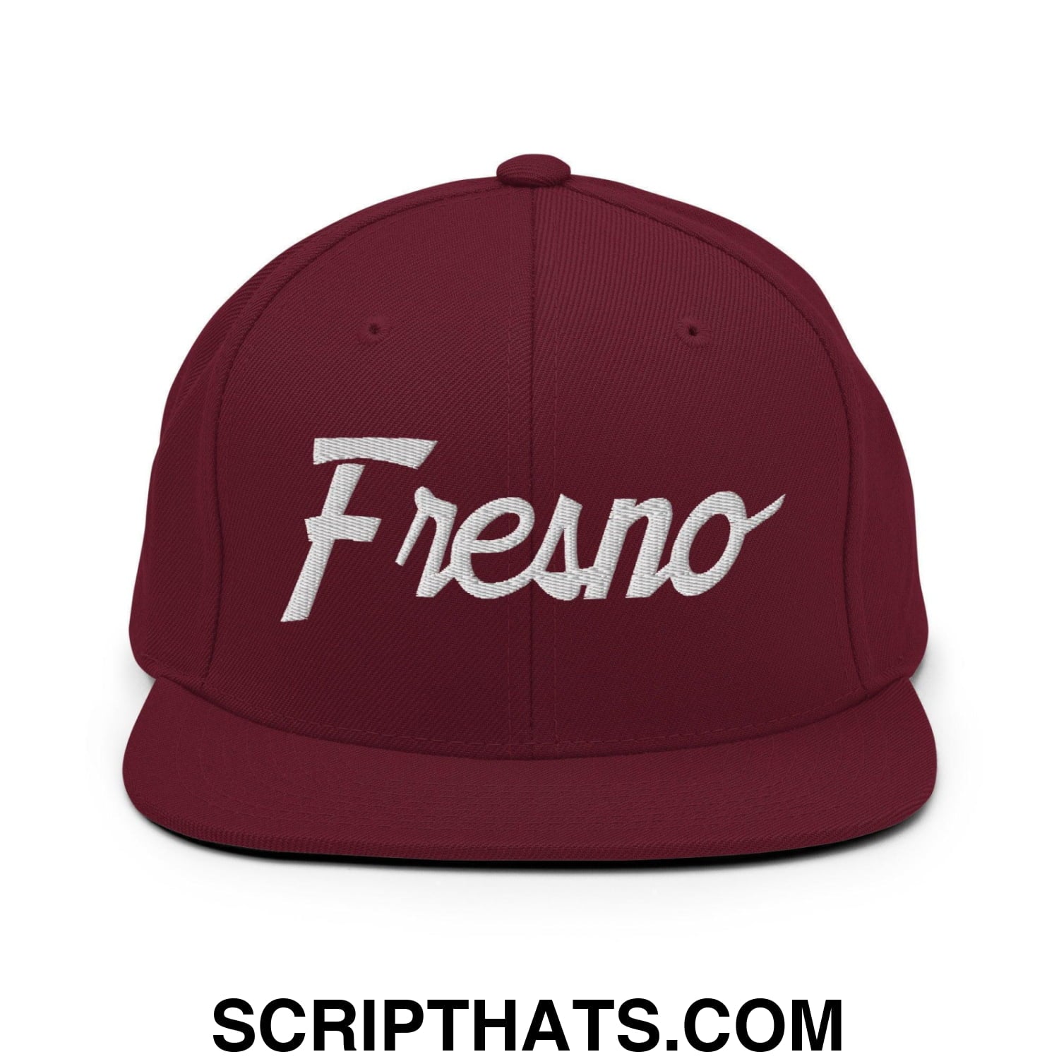 Fresno Script Snapback Hat Maroon