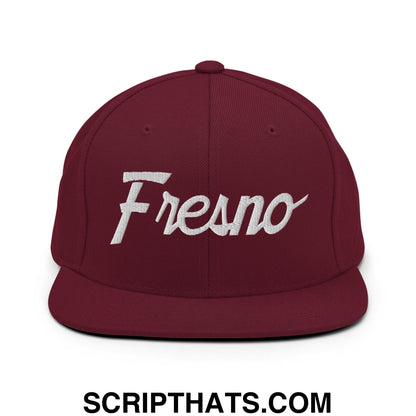 Fresno Script Snapback Hat Maroon