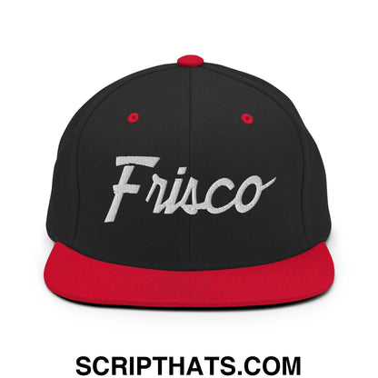 Frisco Script Snapback Hat Black Red