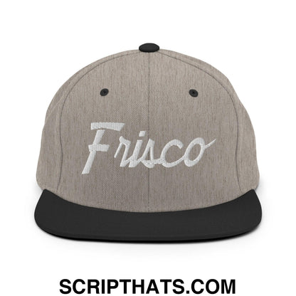 Frisco Script Snapback Hat Heather Black