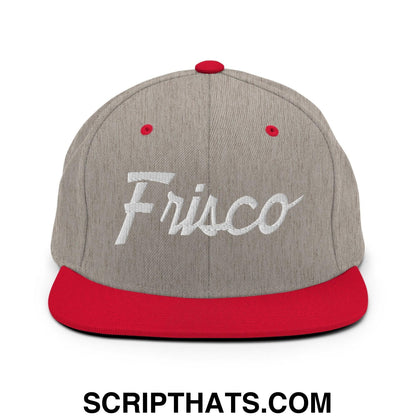 Frisco Script Snapback Hat Heather Grey Red