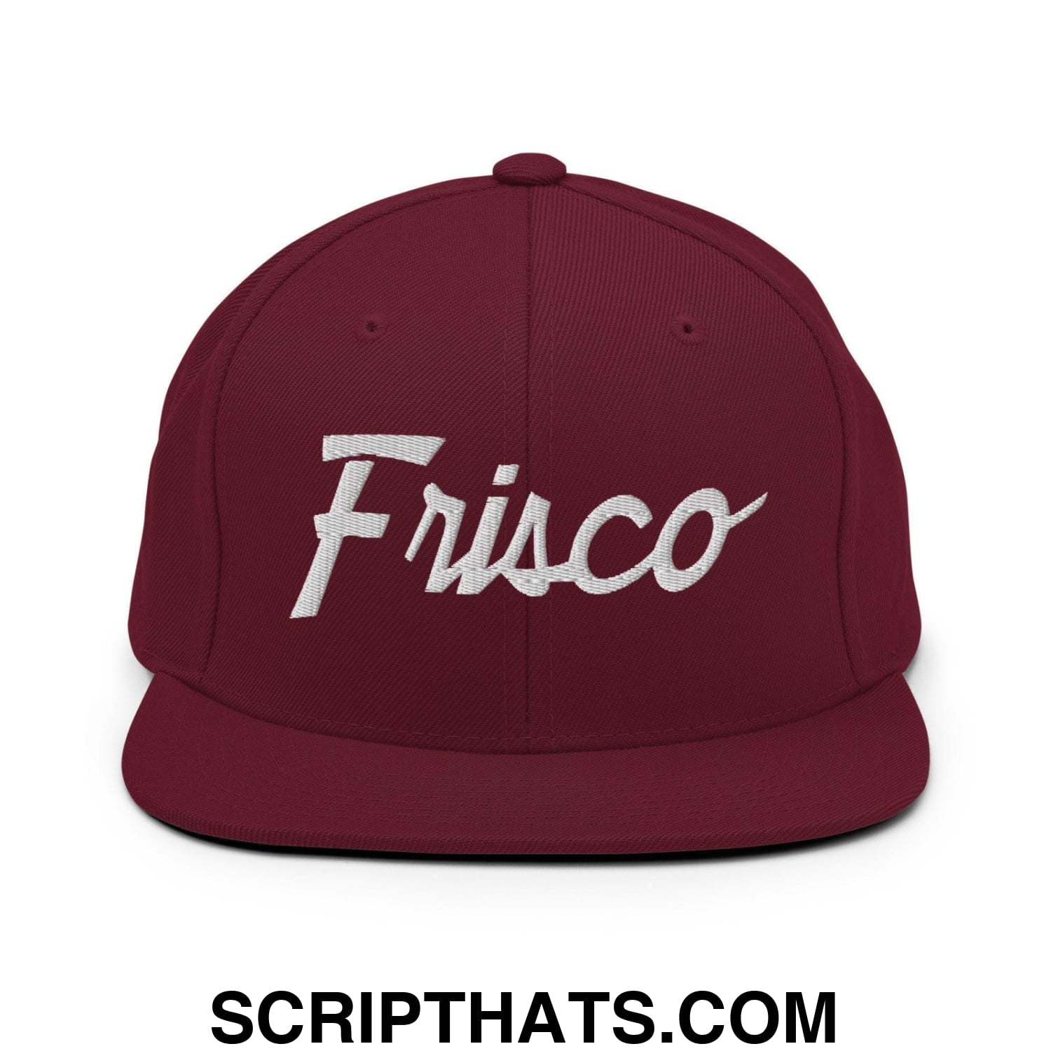 Frisco Script Snapback Hat Maroon