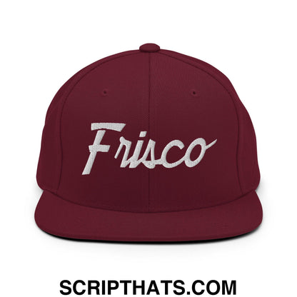 Frisco Script Snapback Hat Maroon