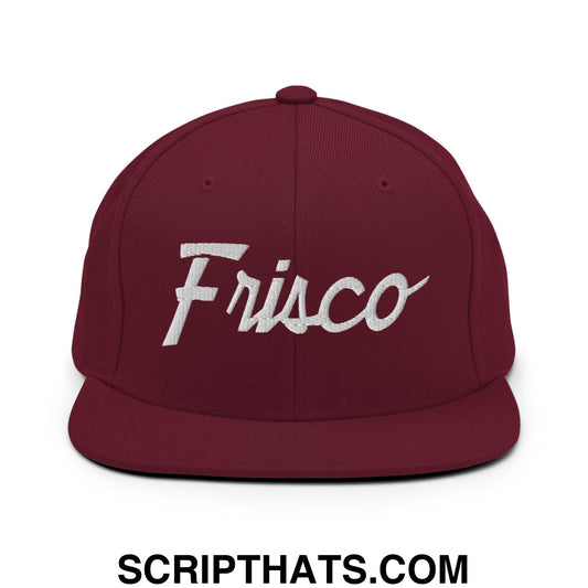 Frisco Script Snapback Hat Maroon