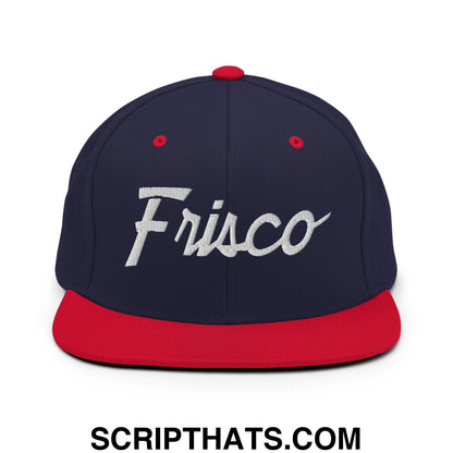 Frisco Script Snapback Hat Navy Red