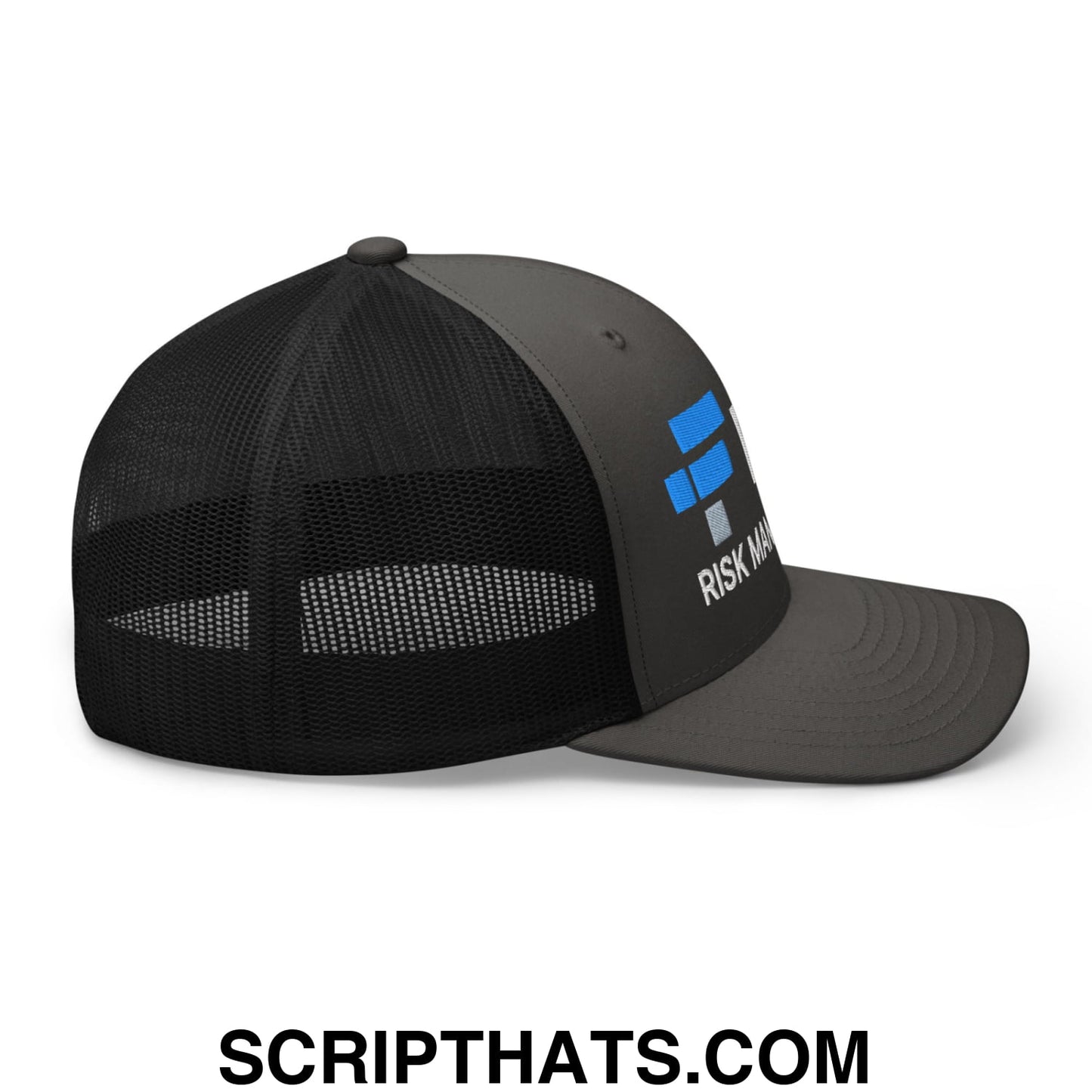 FTX Risk Management Embroidered Mesh Trucker Hat Charcoal Black