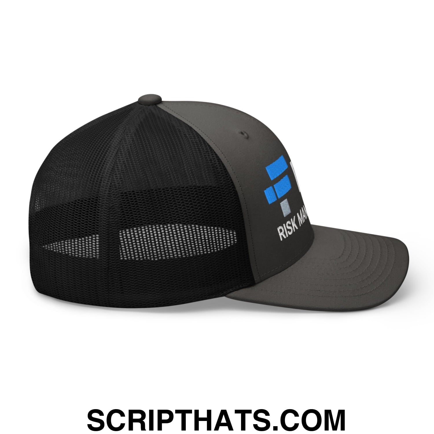 FTX Risk Management Embroidered Mesh Trucker Hat Charcoal Black