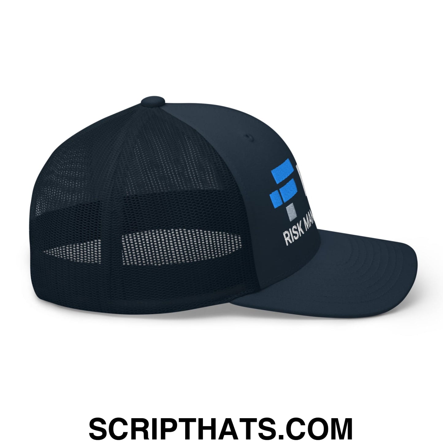 FTX Risk Management Embroidered Mesh Trucker Hat Navy