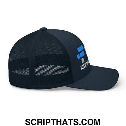 FTX Risk Management Embroidered Mesh Trucker Hat Navy