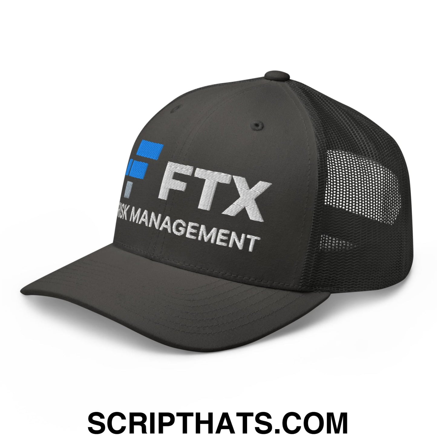 FTX Risk Management Embroidered Mesh Trucker Hat Charcoal