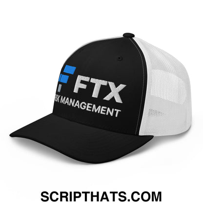 FTX Risk Management Embroidered Mesh Trucker Hat Black White