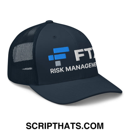 FTX Risk Management Embroidered Mesh Trucker Hat Navy