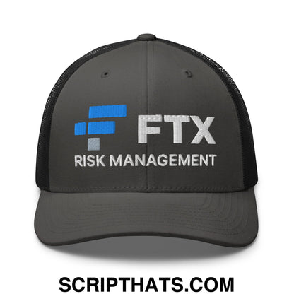 FTX Risk Management Embroidered Mesh Trucker Hat Charcoal Black