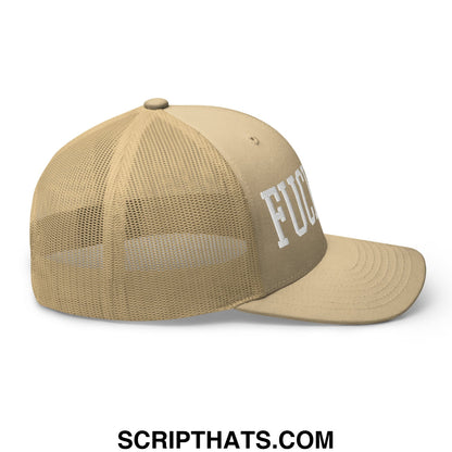 Fuck ICE Embroidered Mesh Trucker Hat Khaki