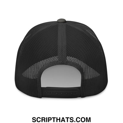 Fuck ICE Embroidered Mesh Trucker Hat Charcoal