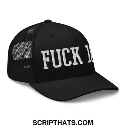 Fuck ICE Embroidered Mesh Trucker Hat Black