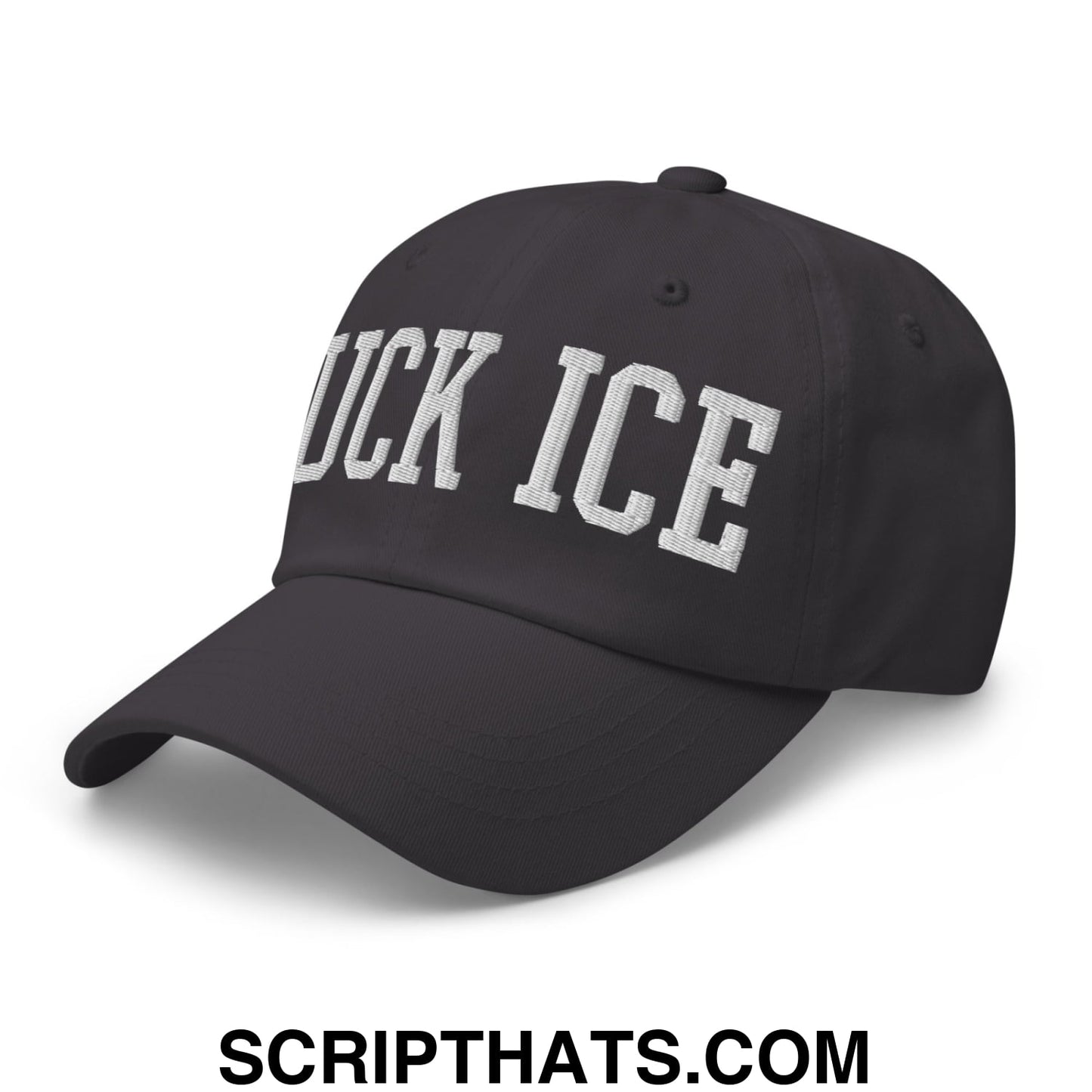 Fuck ICE Embroidered Unstructured Dad Hat Dark Grey