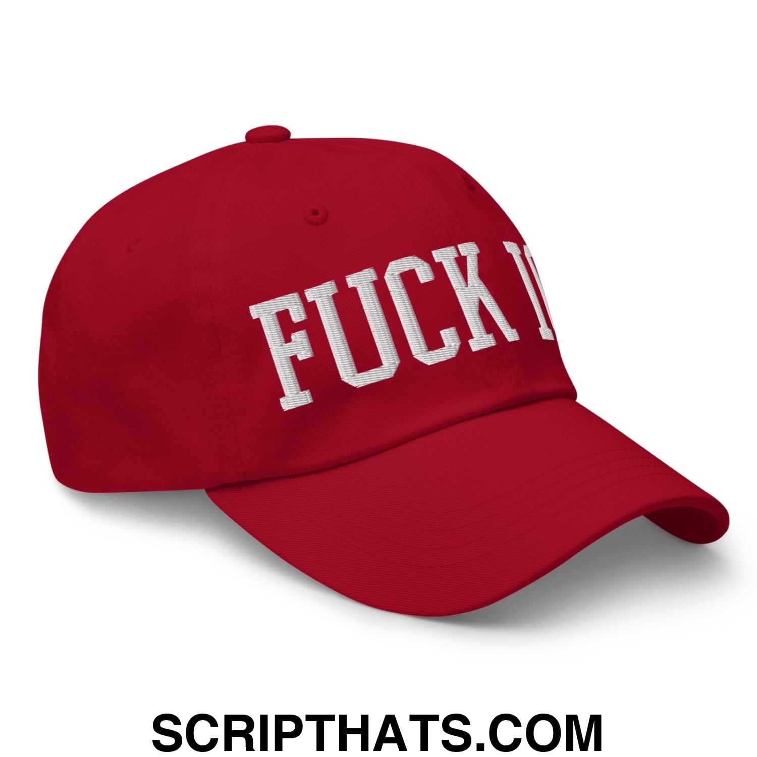 Fuck ICE Embroidered Unstructured Dad Hat Cranberry
