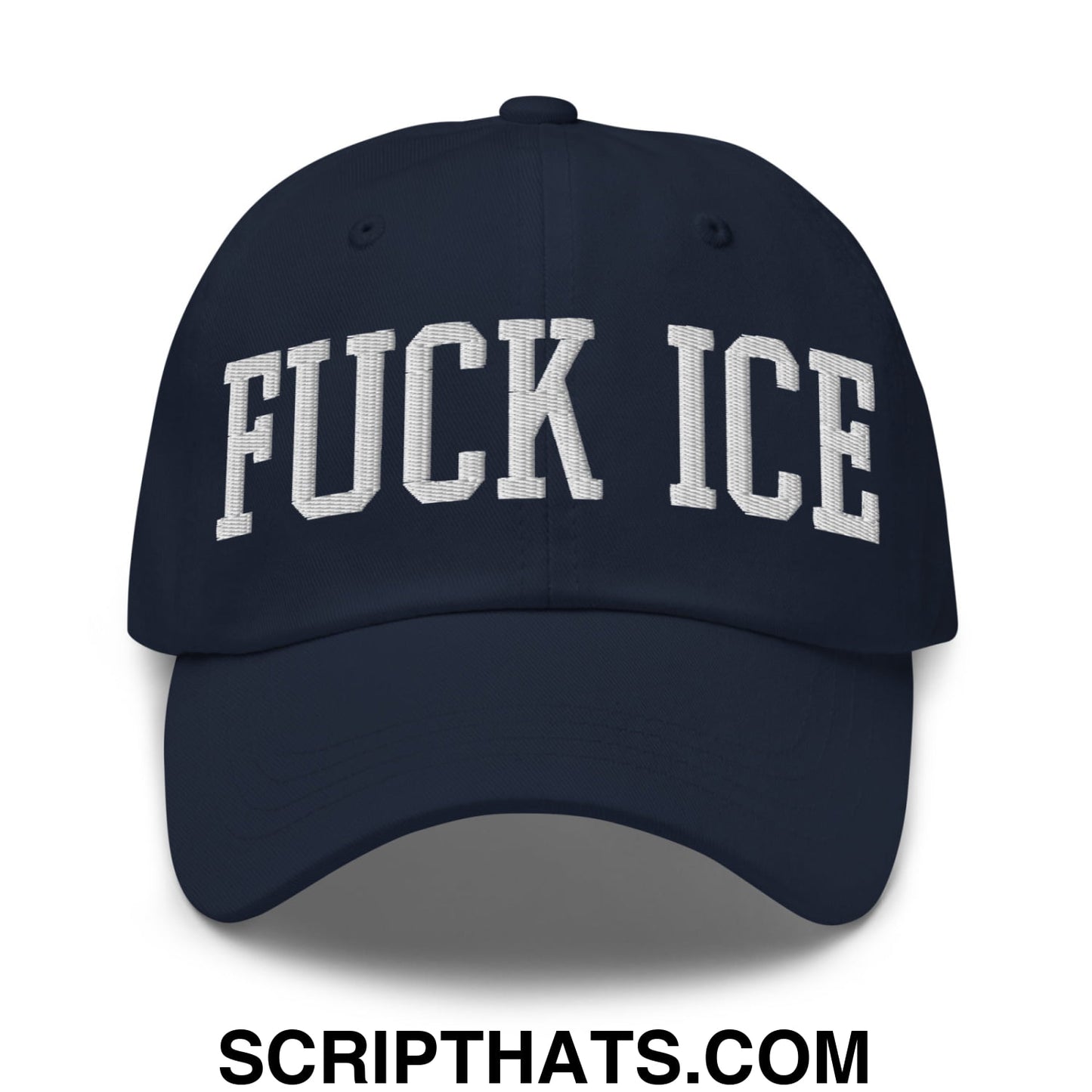 Fuck ICE Embroidered Unstructured Dad Hat Navy