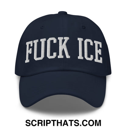 Fuck ICE Embroidered Unstructured Dad Hat Navy