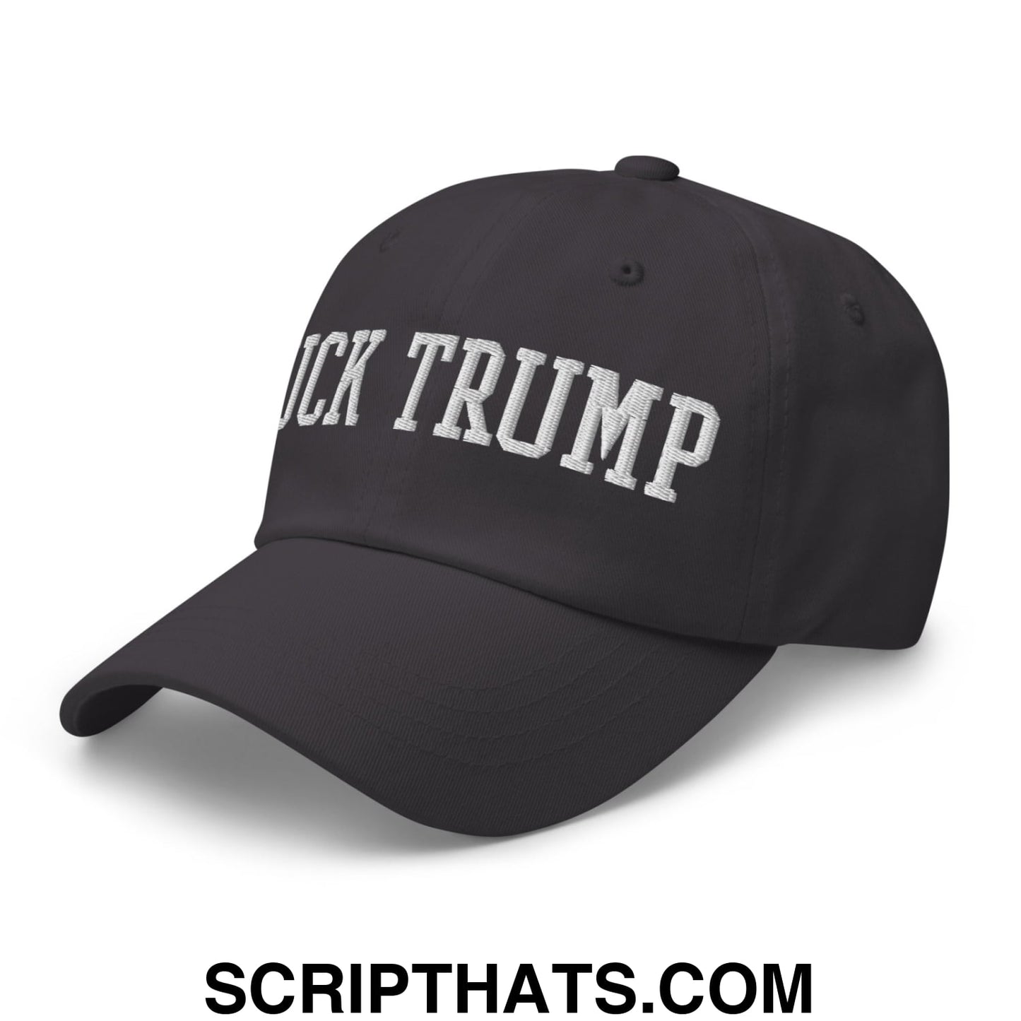 Fuck Trump Embroidered Unstructured Dad Hat Dark Grey