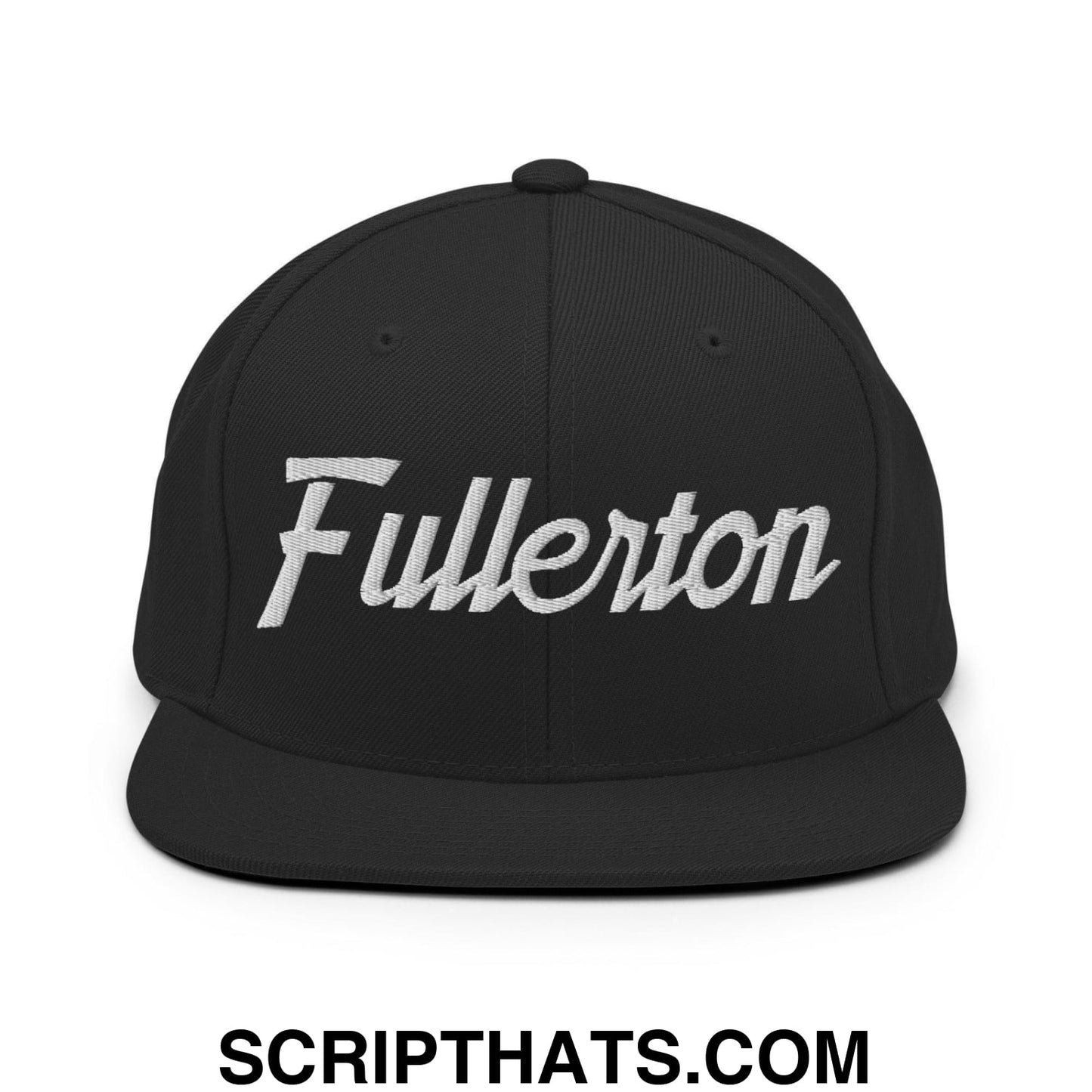 Fullerton Script Snapback Hat Black