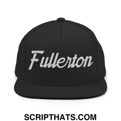 Fullerton Script Snapback Hat Black