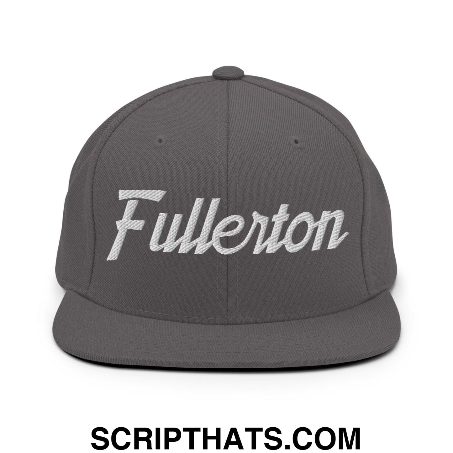 Fullerton Script Snapback Hat Dark Grey