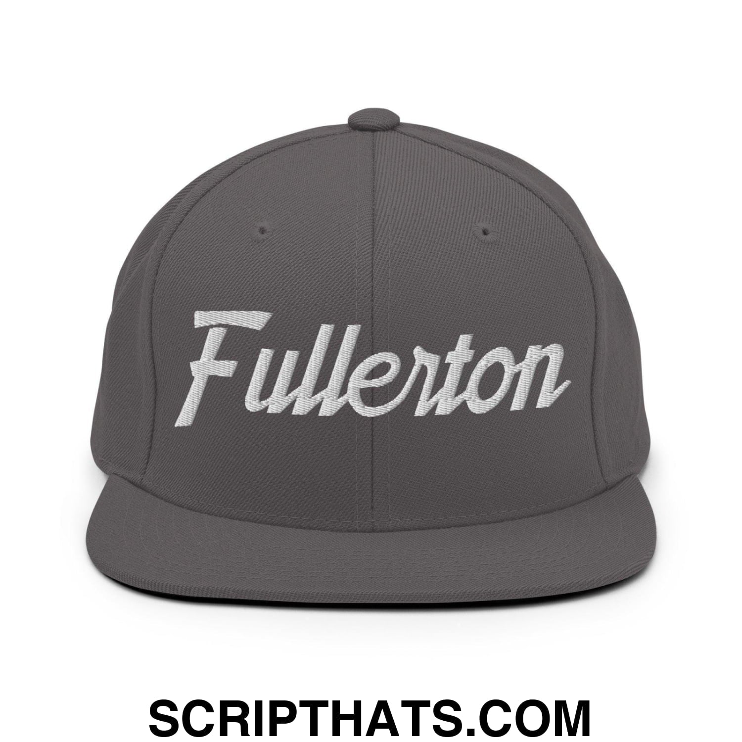 Fullerton Script Snapback Hat Dark Grey